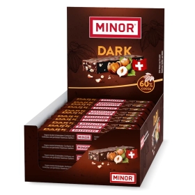 Minor Dark 60% Cocoa Zartbitterschokoladen-Stängel - 44 Stück a 42g im Display ~ 1,848kg