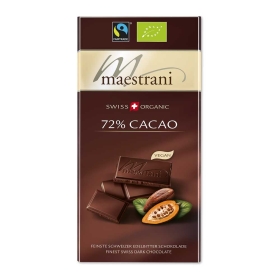 Maestrani Bio & Fairtrade Edelbitter Schokolade 72% Cacao ~ 80g