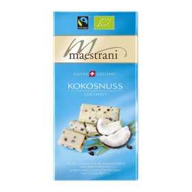 Maestrani Bio & Fairtrade Weisse Schokolade Kokosnuss 34% Cacao ~ 80g