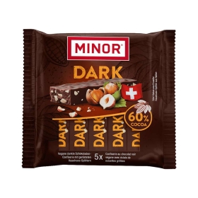 Minor Dark 60% Cocoa Zartbitterschokoladen-Stängel - 5 Stück a 22g ~ 110 g