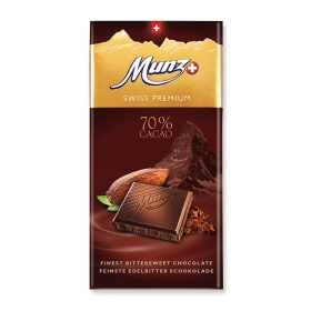 Munz Swiss Premium Edelbitter Schokolade 70% Cacao ~ 100g