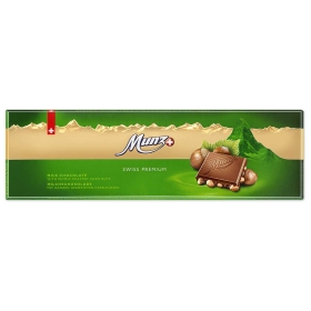 Munz Swiss Premium Milchschokolade Haselnuss 30% Cacao Riesentafel ~ 300g