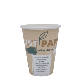 Kompostierbarer Coffee To Go Kaffeebecher 'Just Paper' - recycelbar Greenline 300ml (12oz) Ø 90mm ~ 1 Stange mit 50 Stück