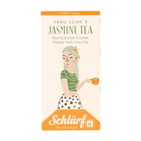 Schlürf Büdel Bio Grüner Tee mit Jasminblüten - Frau Lühr's Jasmine Tea ~ 20 Teebeutel a 1,75g