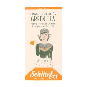 Schlürf Büdel Bio Grüner Tee - Frau Folkert's Green Tea ~ 20 Teebeutel a 2g