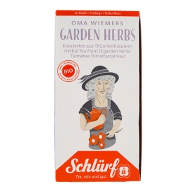 Schlürf Büdel Bio Kräutertee aus 13 Gartenkräutern - Oma Wiemers Garden Herbs ~ 20 Teebeutel a 2g